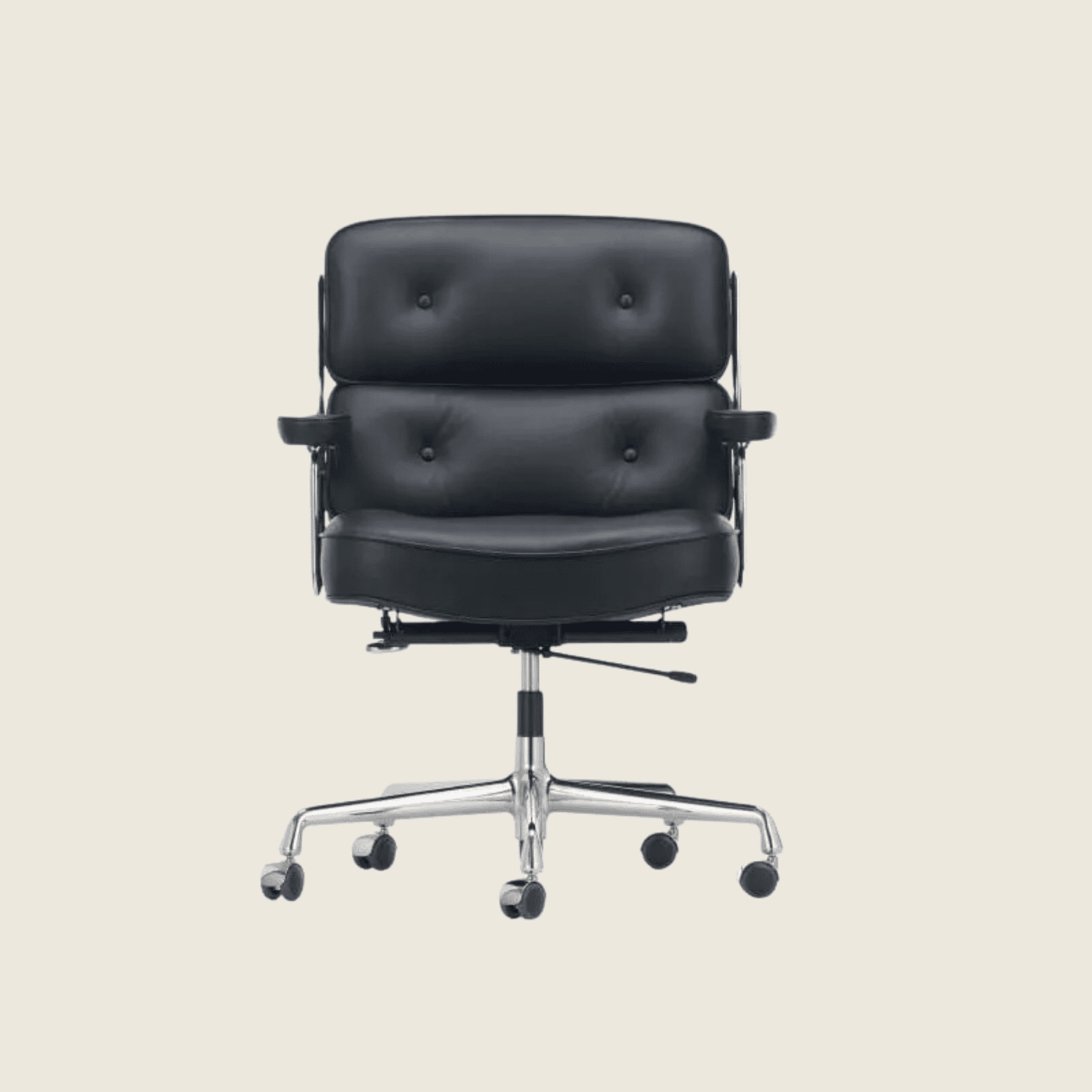 BLACK — ES 104 Executive Lobby Chair, front three-quarter view