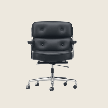 BLACK — ES 104 Executive Lobby Chair, front three-quarter view