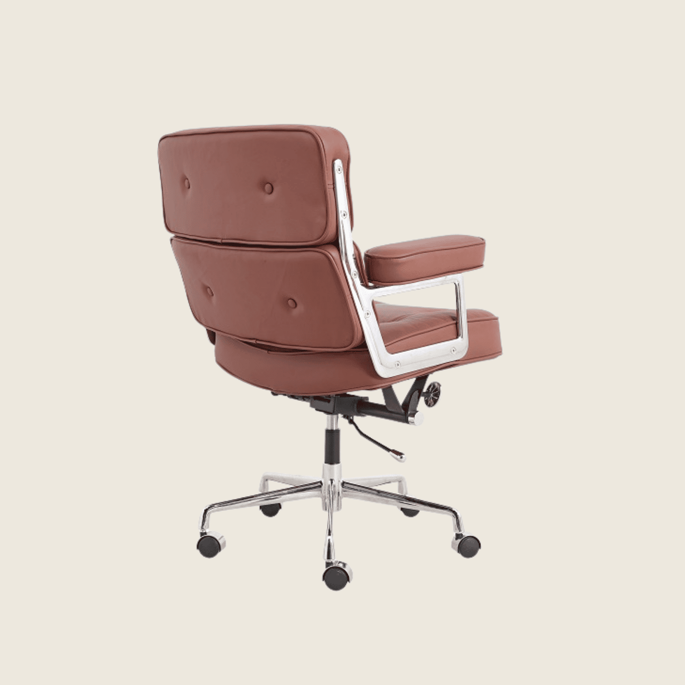 TAN BROWN — ES 104 Executive Lobby Chair, close-up detail of the upholstery and frame