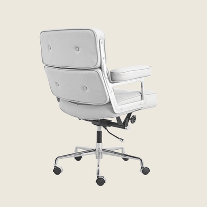 WHITE — ES 104 Executive Lobby Chair, close-up detail of the upholstery and frame