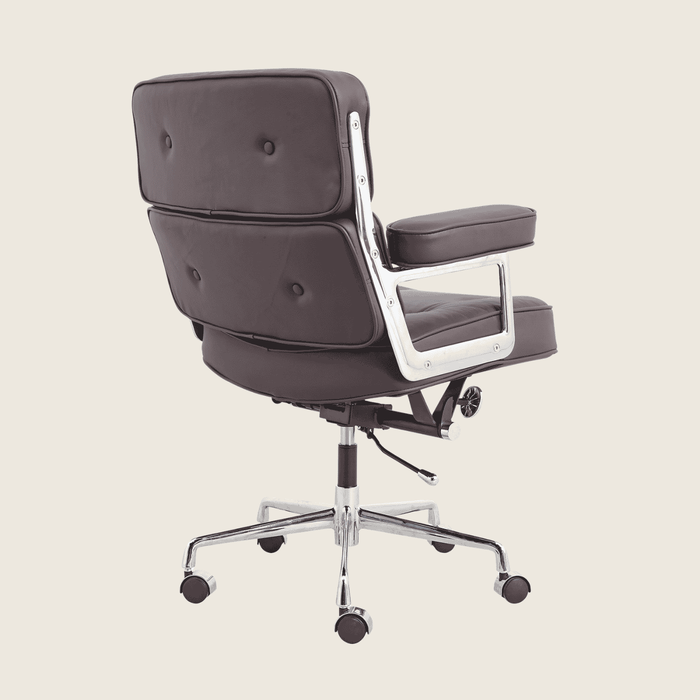 DARK BROWN — ES 104 Executive Lobby Chair, close-up detail of the upholstery and frame