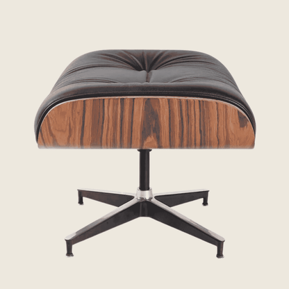 BLACK / Black — Rosewood Lounge Chair & Ottoman, rear three-quarter view