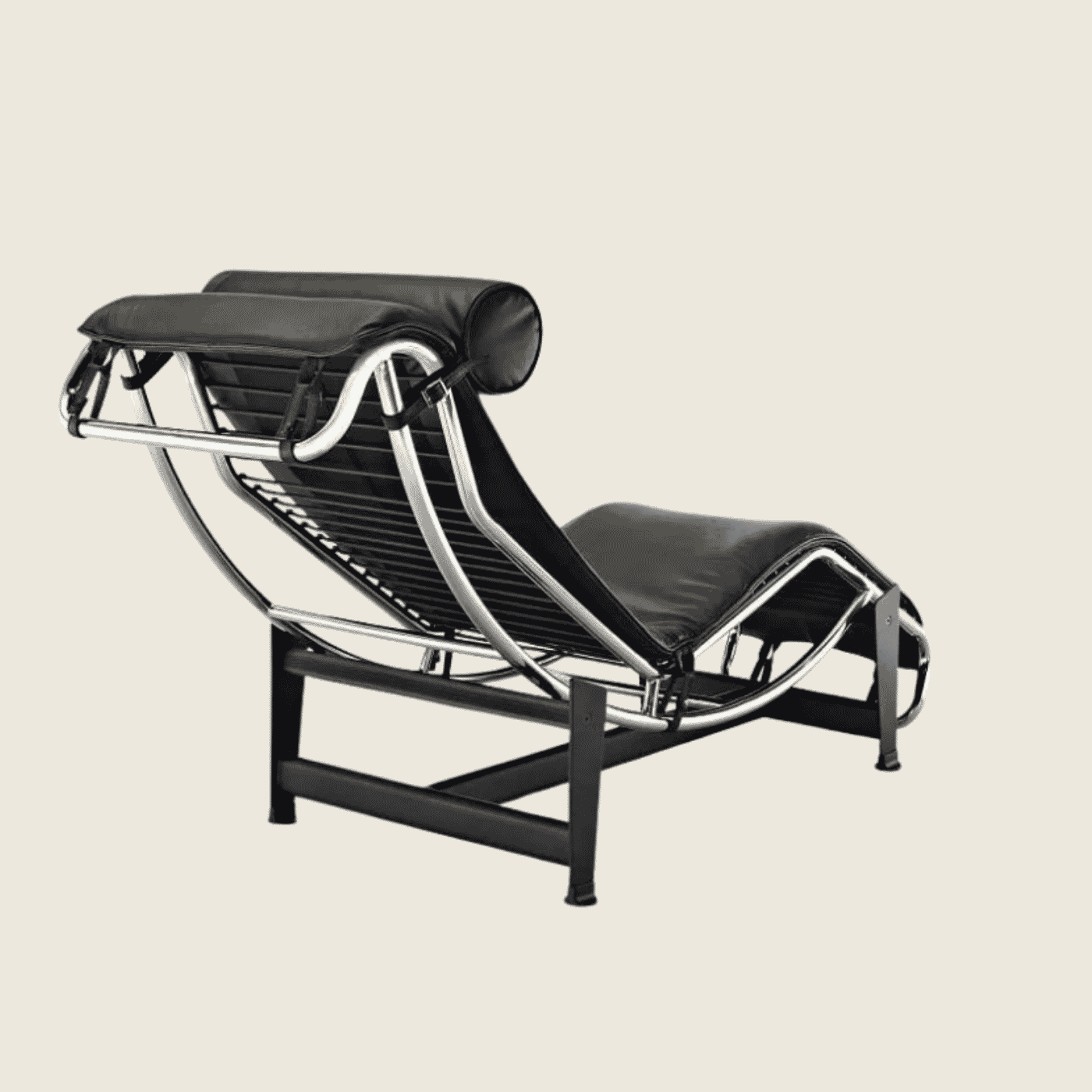 Black — LC4 Chaise Longue, rear three-quarter view