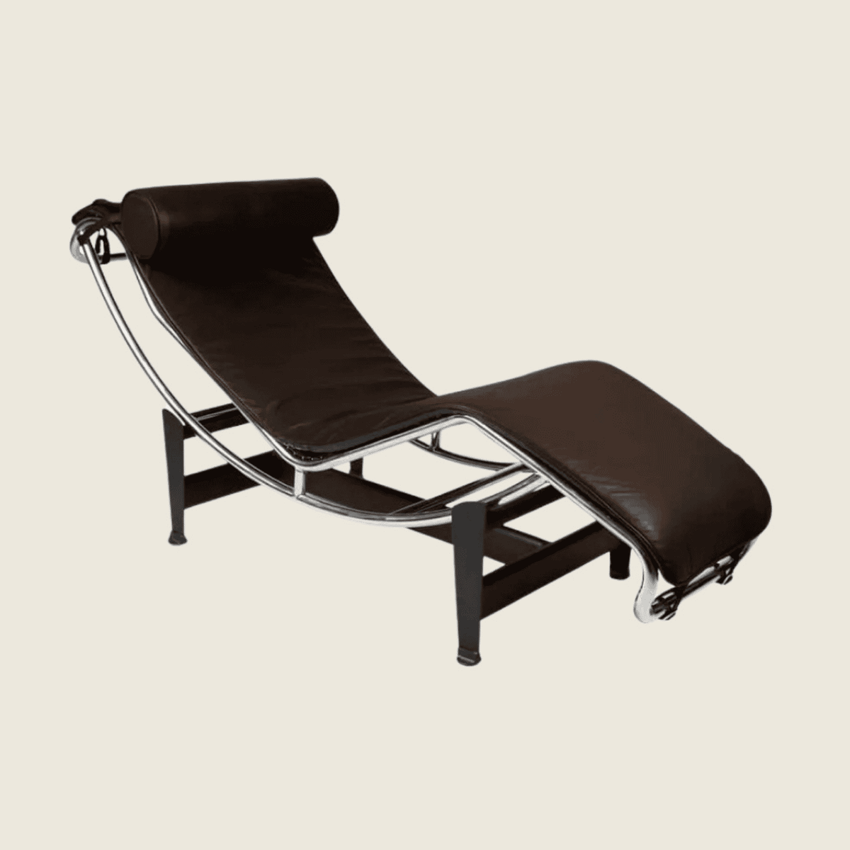 Chocolate Brown — LC4 Chaise Longue, front three-quarter view