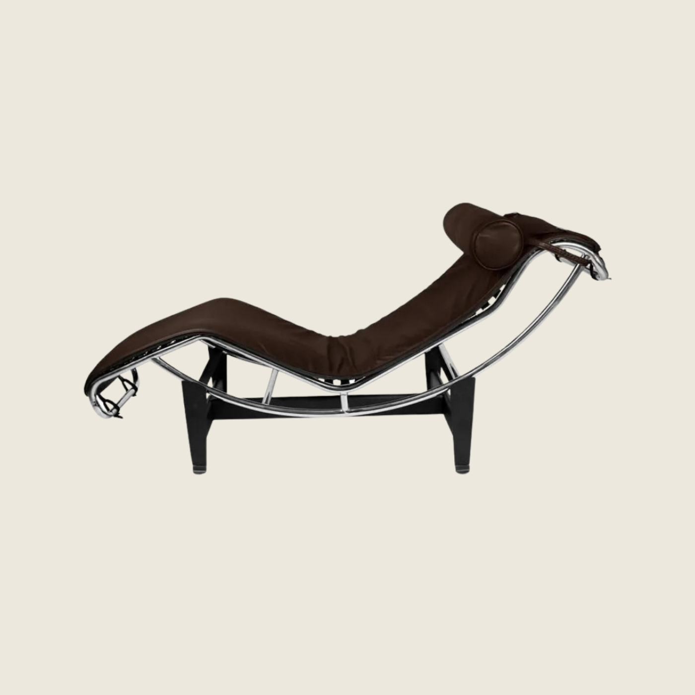 Chocolate Brown — LC4 Chaise Longue, rear three-quarter view