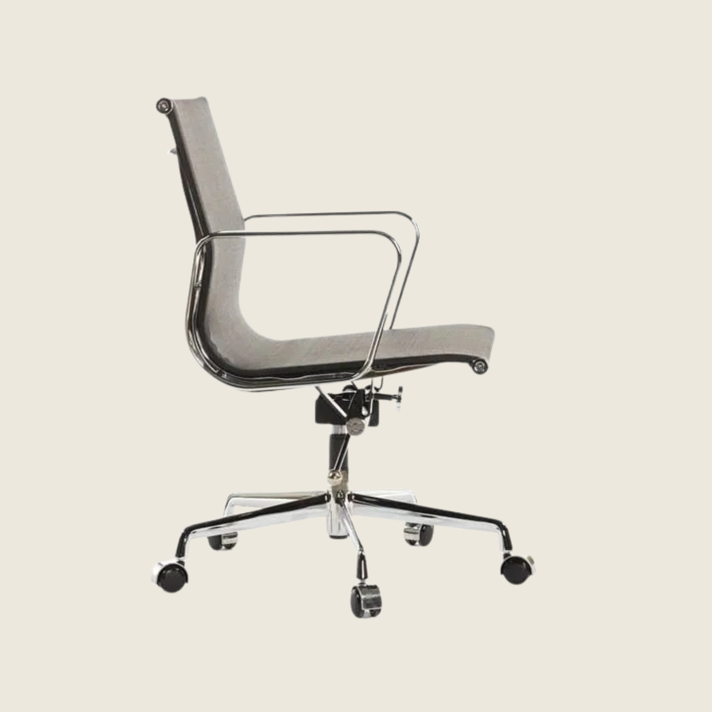 BLACK — EA117 Low Back Mesh Office Chair, rear three-quarter view