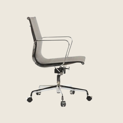 BLACK — EA117 Low Back Mesh Office Chair, rear three-quarter view