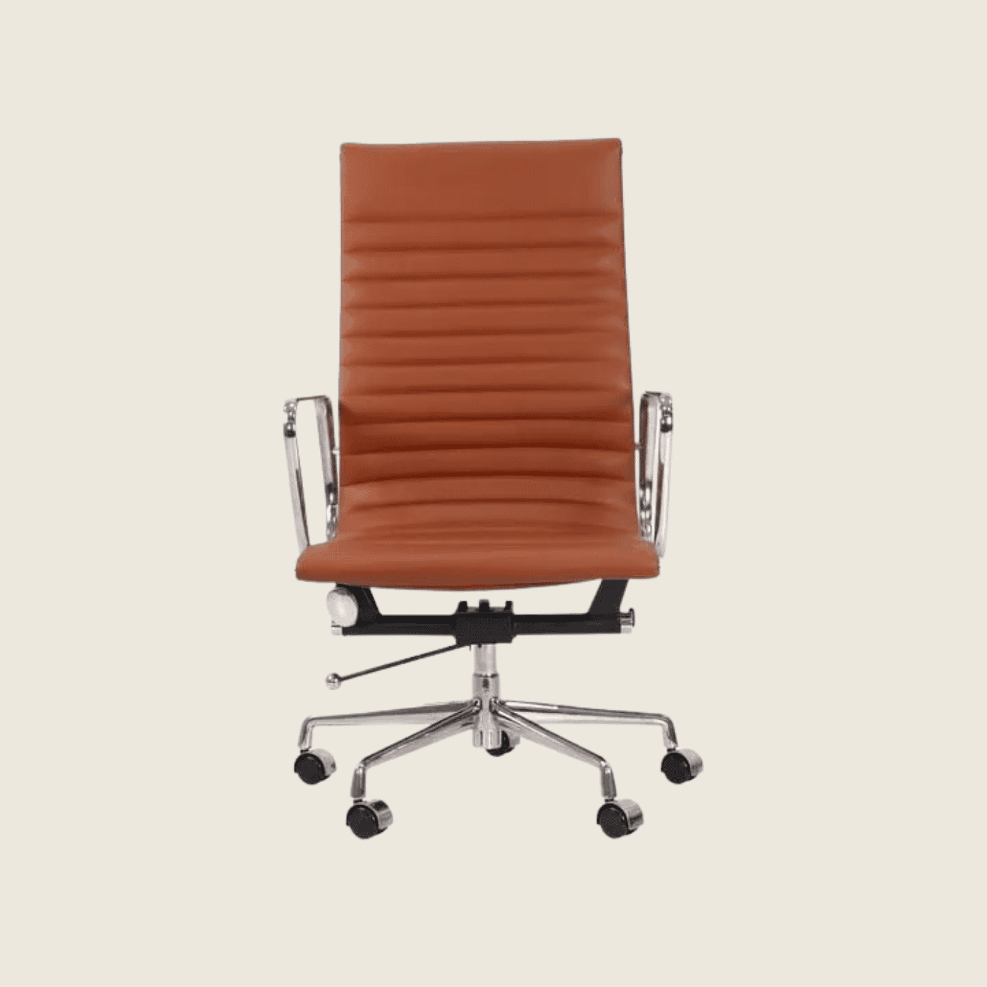 TAN BROWN — EA119 Thin Pad High Back Leather Executive Chair, side profile view
