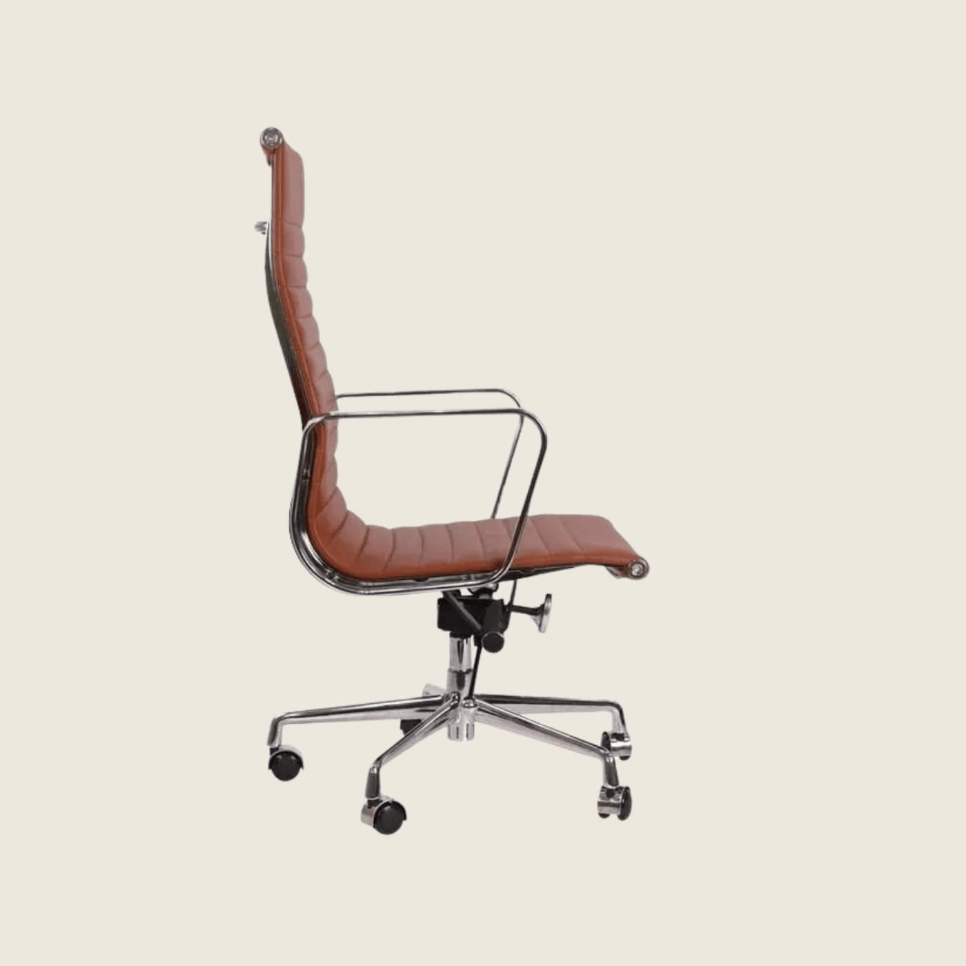 TAN BROWN — EA119 Thin Pad High Back Leather Executive Chair, rear three-quarter view