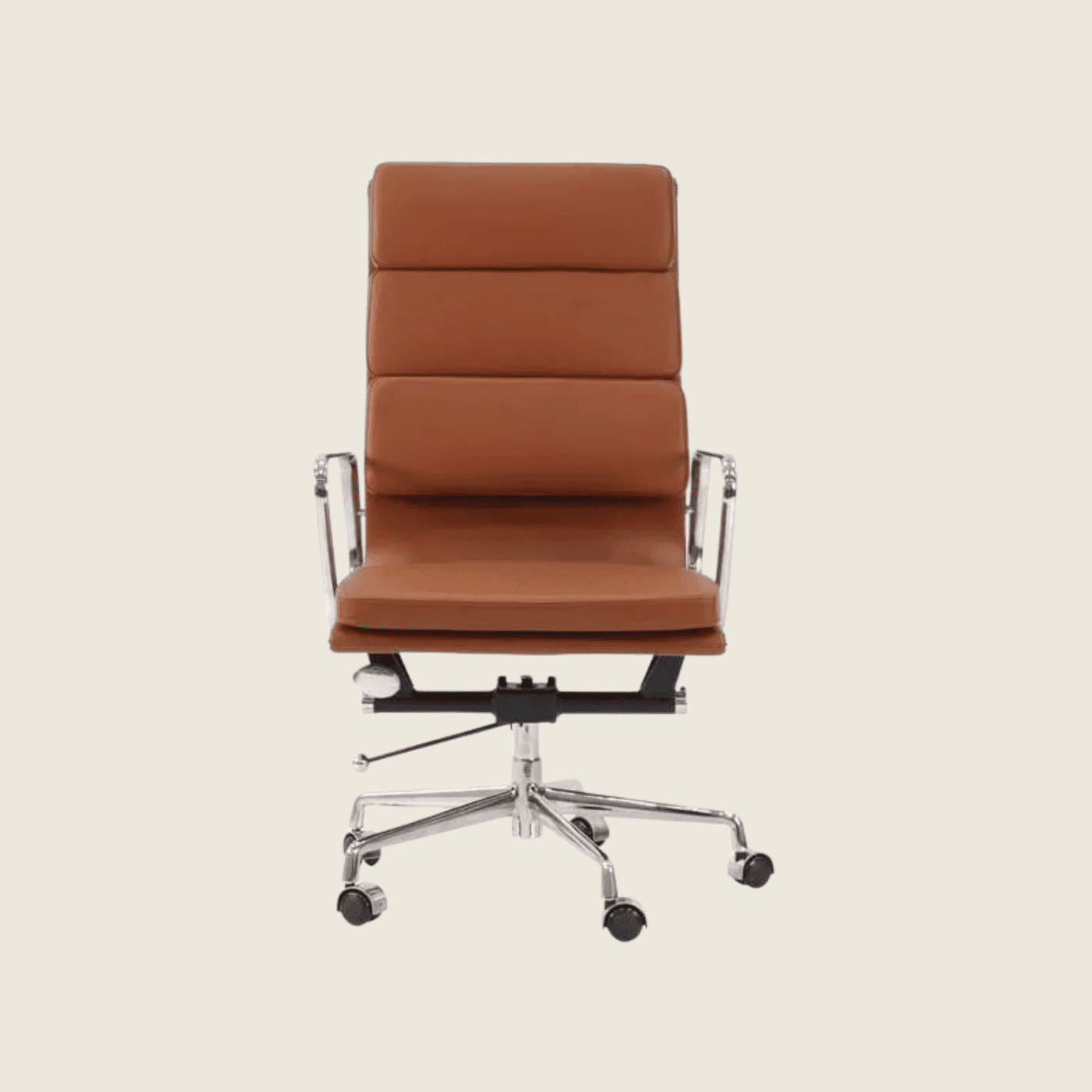 TAN BROWN — EA219 Soft Pad Leather Executive Chair, side profile view