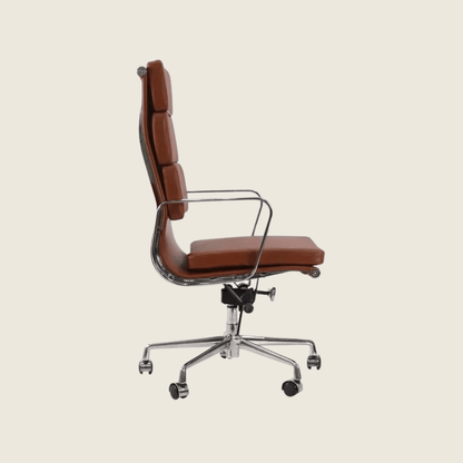 TAN BROWN — EA219 Soft Pad Leather Executive Chair, rear three-quarter view