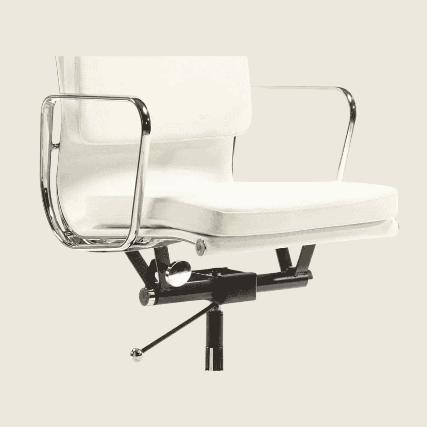 WHITE — EA219 Soft Pad Leather Executive Chair, rear three-quarter view