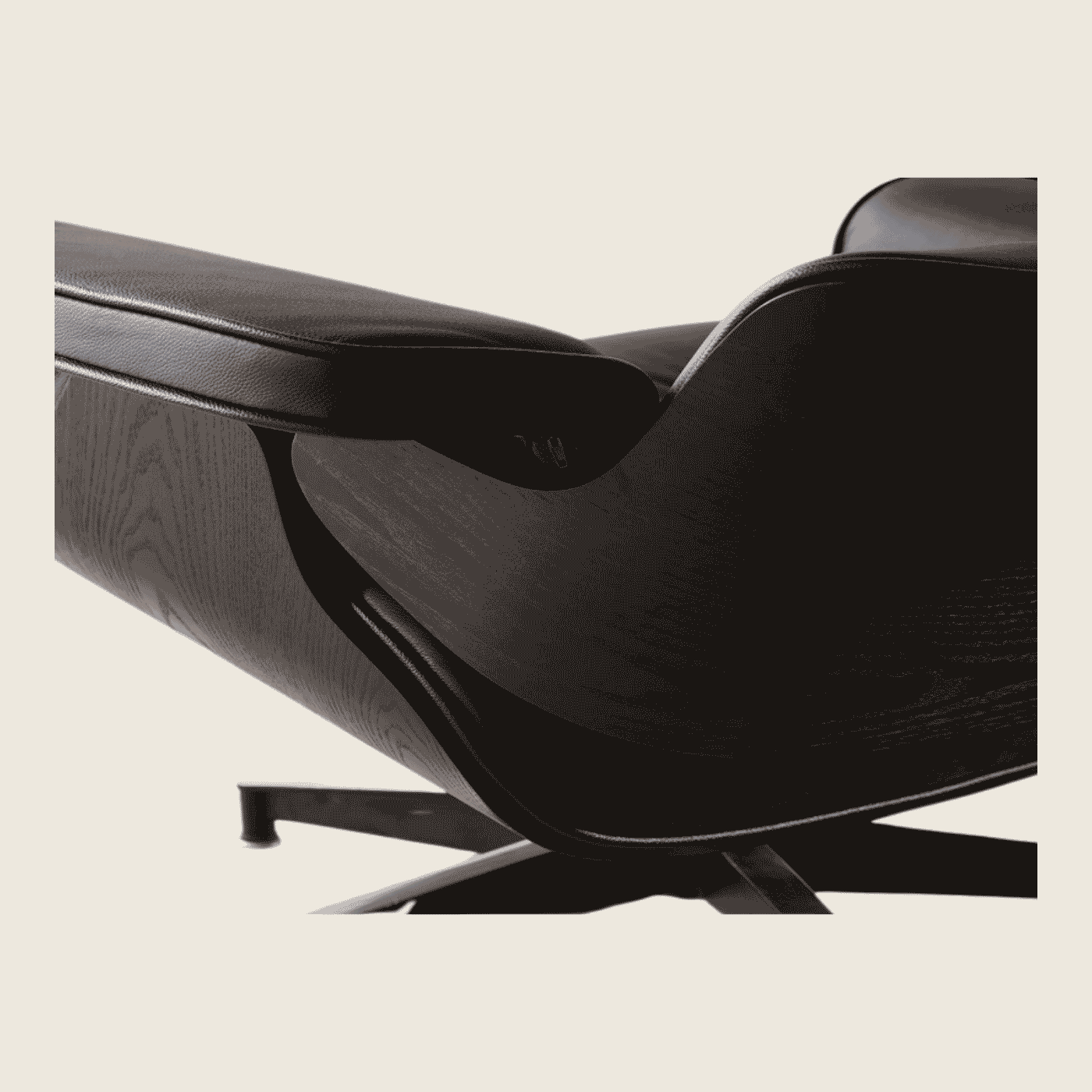 Eames Style Ebony Ashwood Black Lounge Chair & Ottoman – Black, additional angle
