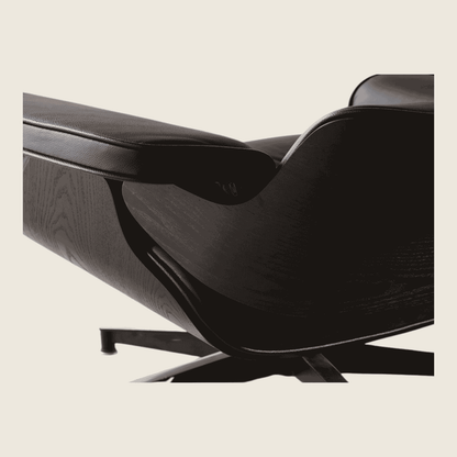 Eames Style Ebony Ashwood Black Lounge Chair & Ottoman – Black, additional angle