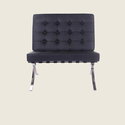 Black — Barcelona Pavilion Style Lounge Chair, front three-quarter view
